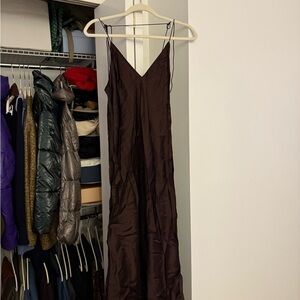 Helmut Lang Elegant Brown Slip Dress